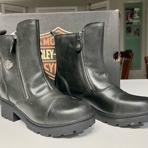 Harley-Davidson Black Leather Side-Zip Women's Riding Booties